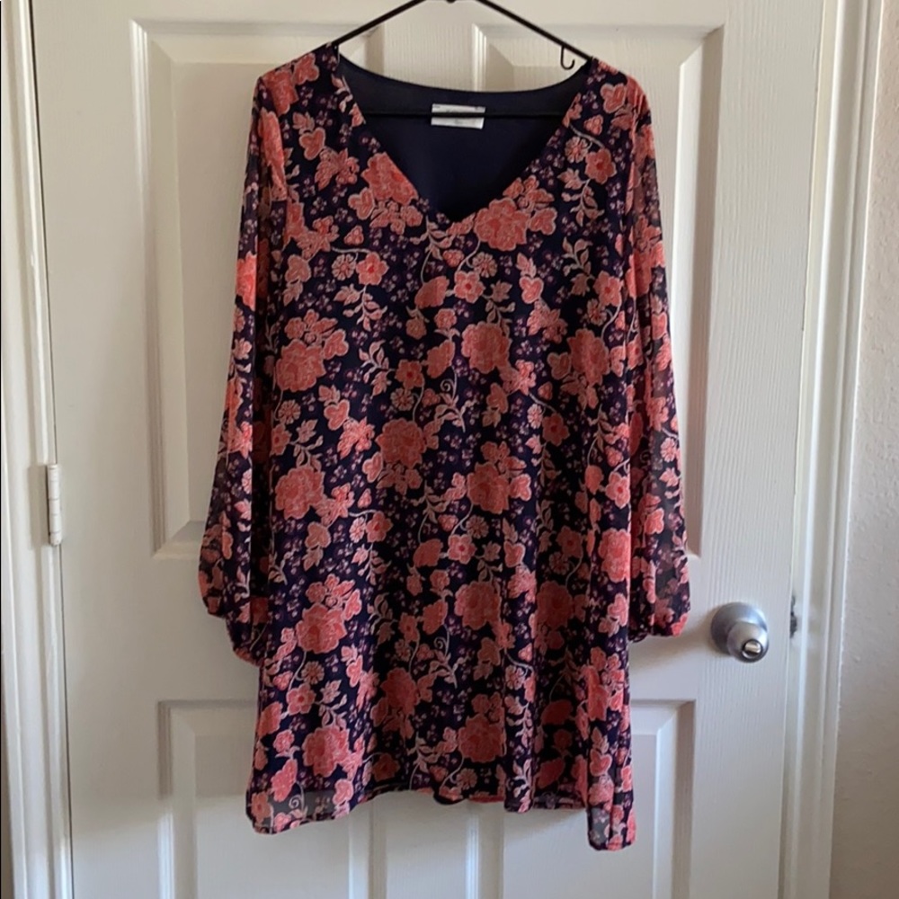 Flowy boho style flower print dress